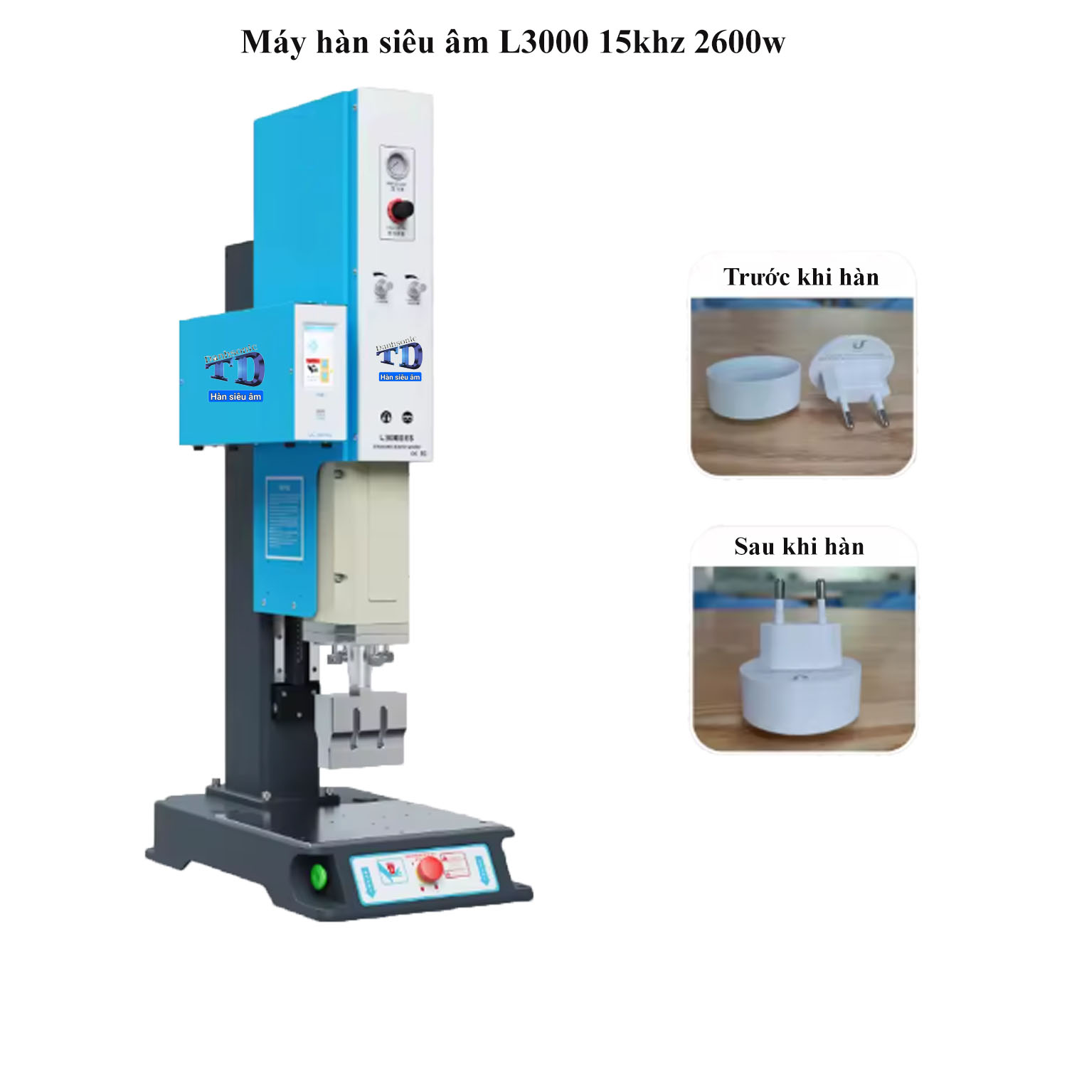 Máy hàn nhựa siêu âm 15khz 2600w chuyên dùng sản xuất thiết bị điện tử TDPL3000